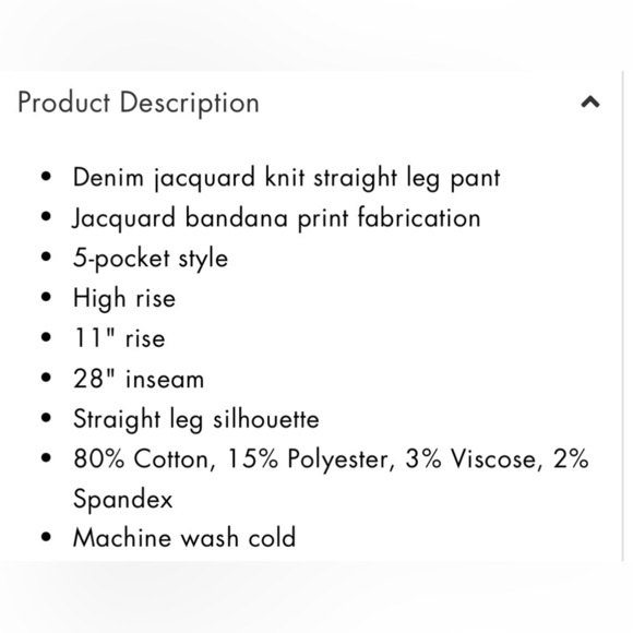 NWT Skies Are Blue Bandana Print Straight Leg Jeans - Picture 5 of 9